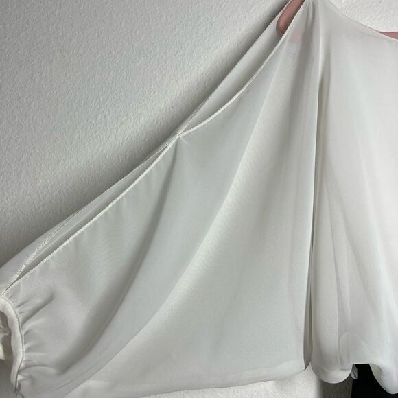 Babe Jacaranda Sheer Oversized White Top Black skirt Formal Dress Size M NWT - Picture 4 of 15